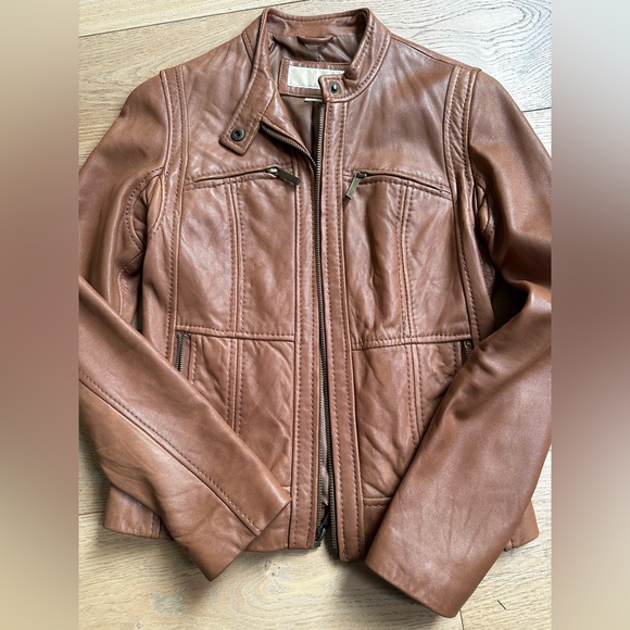 Michael Kors Leather Jacket Sz XS - Picture 5 of 8